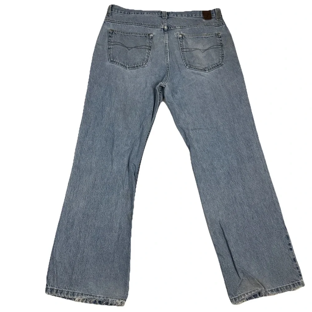 Vintage 90s Anchor Blue Easy Fit Jeans Mens 36x32 Distressed Light Wash Denim